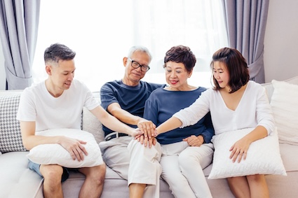 A family of aging parents and their adult children. Sarayuth Punnasuriyaporn