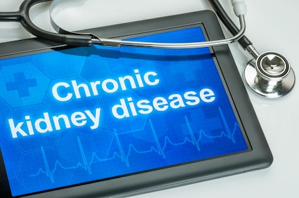 A tablet with Chronic Kidney Disease on it.