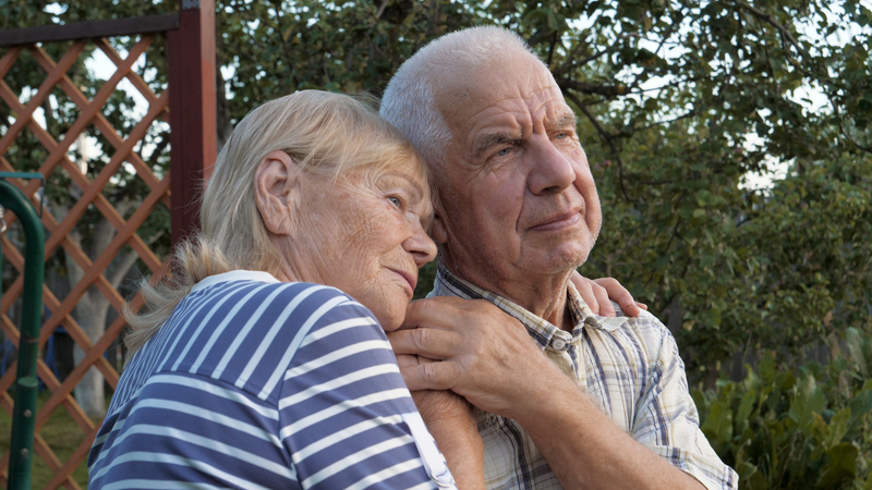 A senior couple dealing with anxiety.