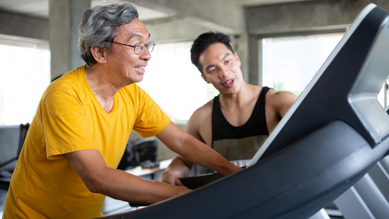 A man on a treadmill, one of the HSA eligible expenses.