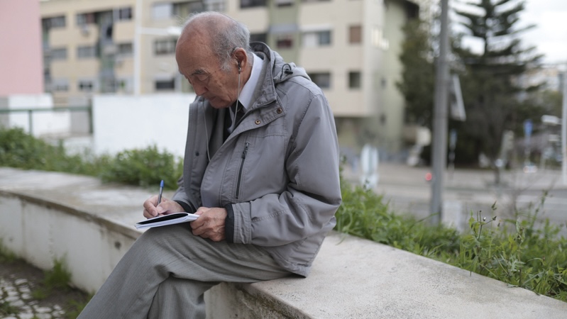 We still matter as we age: an elderly man writes in his journal. Image by Konstantin Shishkin