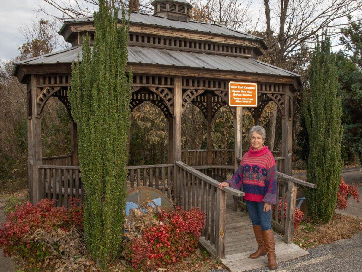 King's Grant Lady Posing in Front of Gazebo