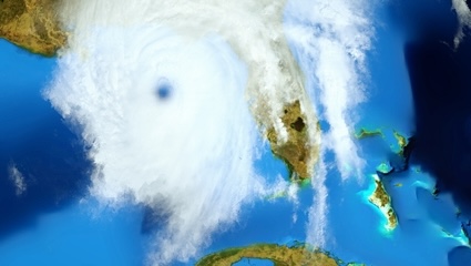 3D illustration of a Hurricane. Shot from Space. Elements of this image are furni. Elements of this image are furnished by Nasa. Article on why do people retire in Florida includes reasons not to.