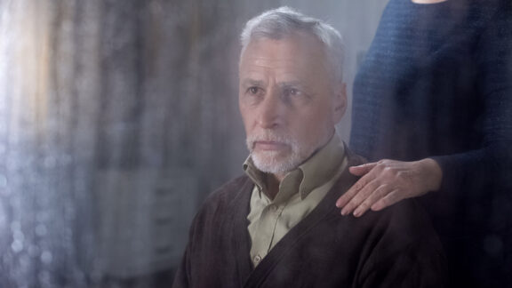 A disturbed senior and his caregiver caught in the middle.