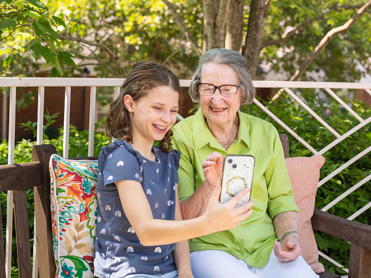 Our Lady of Peace Granddaughter and Grandma Selfie