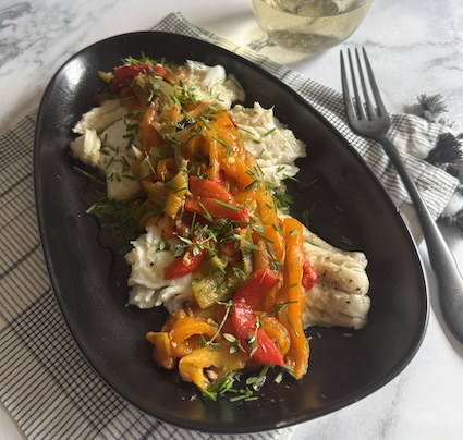 Pan-seared cod with pepper recipes