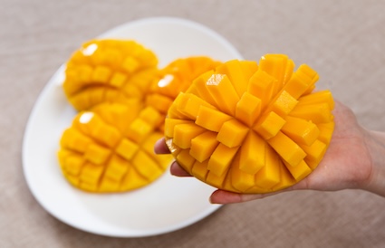 beautifully sliced marvelous mango