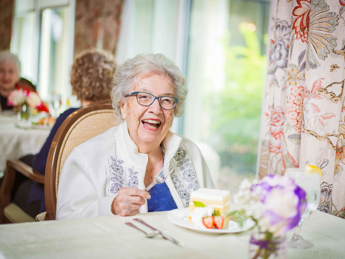 Marian Manor Senior Lady with Cake