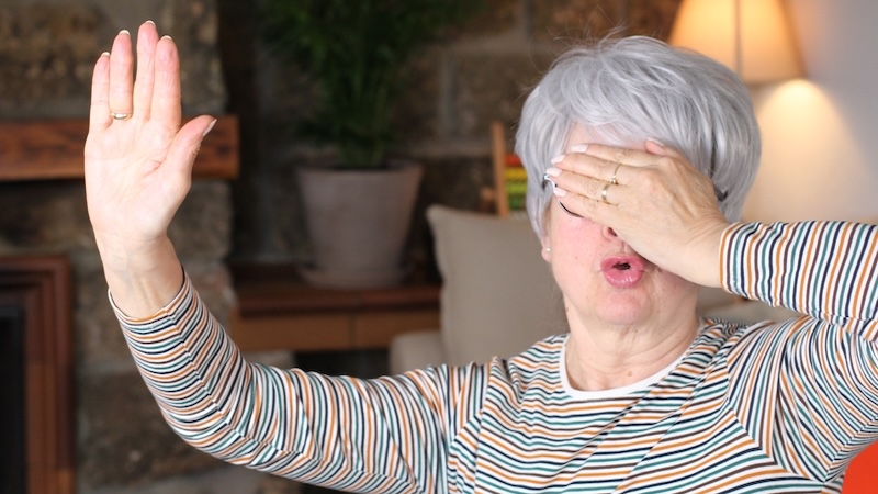 Woman embarrassed by her husband's appearance after his illness.