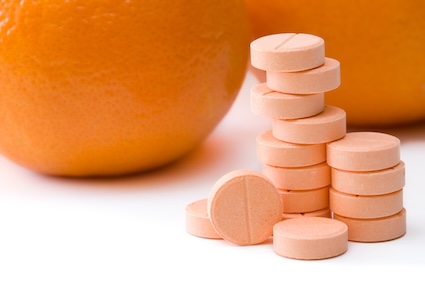 Oranges and edible tablets.