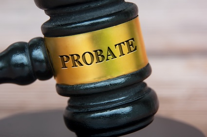 A gavel with "Probate" written on it