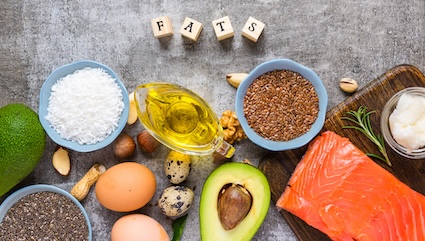 oils, seeds, avocado, and fish. Examples of healthy wys of eating fat.