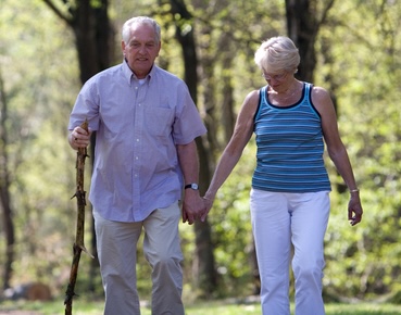 Seniors walking together