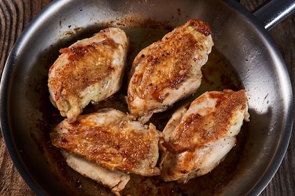 Chicken breasts in a skillet