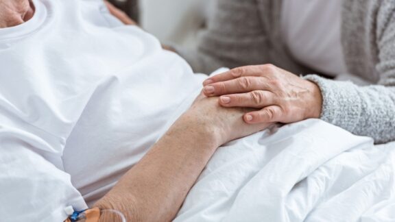 Woman in hospital getting heart attack treatment