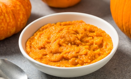 Pumpkin puree ready for mini pumpkin cheesecake