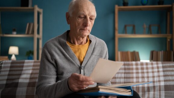 Pensive man looking at old memorabilia. Image by Andrii Lysenko, life goes on