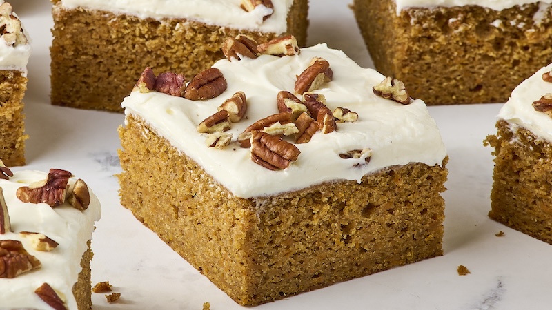 Little sweet potato cakes with walnuts on top