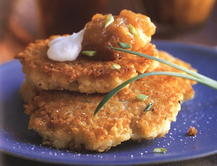 Crumbly sweet potato pancakes