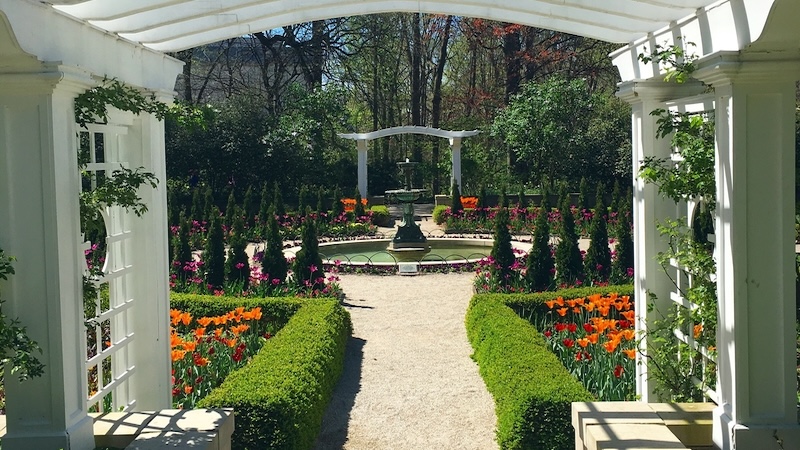 Garden trellis at the Indianapolis Museum of Art, an urban oasis and one of the quiet corners of Indiana. Image by James Kirkikis.