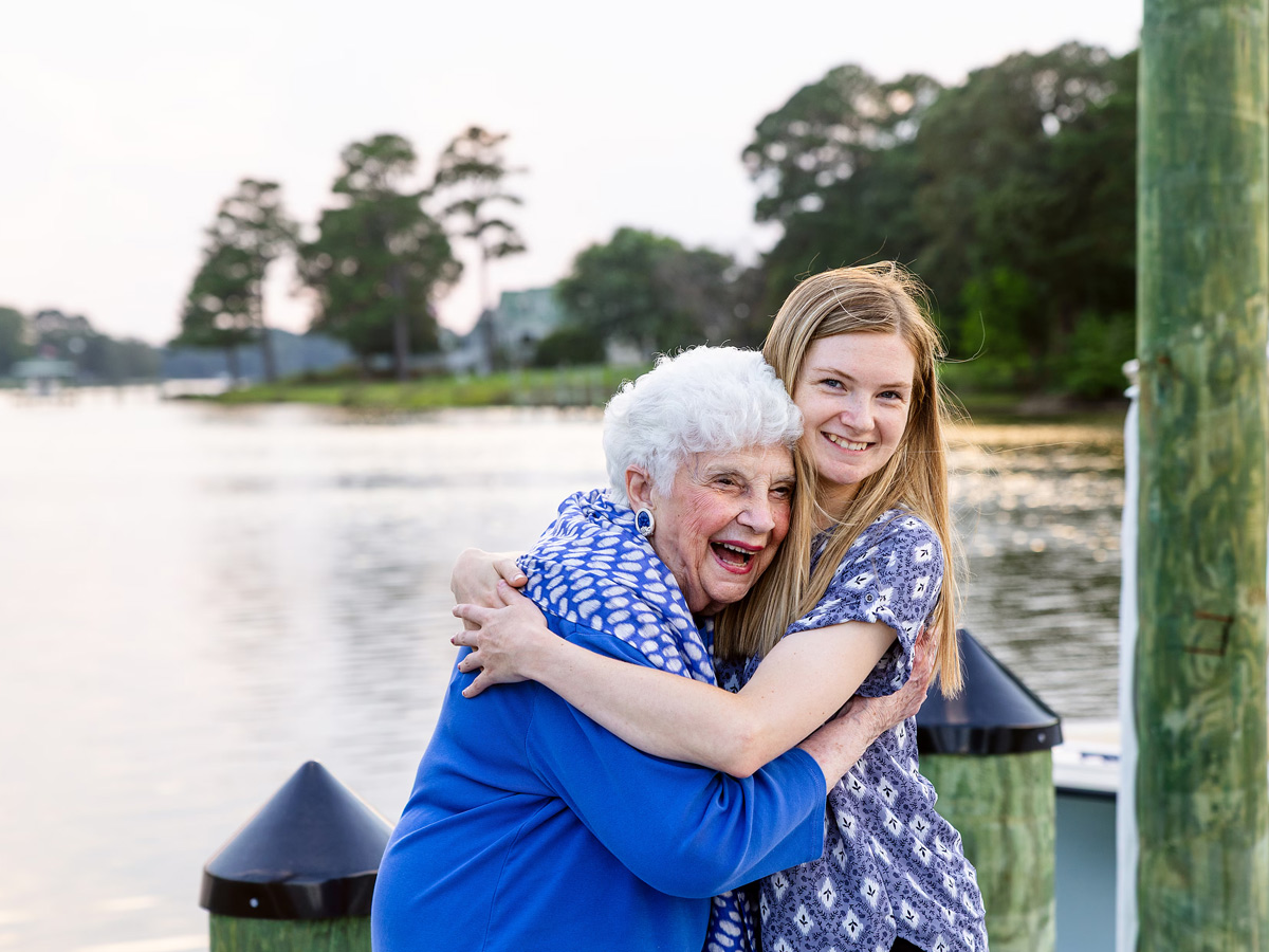 Commonwealth Senior Living at the Eastern Shore Grandma Hugging Granddaugther