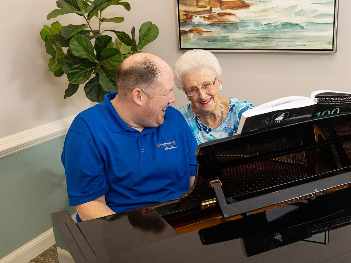 Commonwealth Senior Living at Cedar Manor Lady Playing Piano