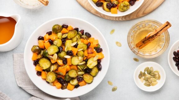 Brussels Sprouts and other healthy foods help add more fiber during the holidays. By Fortyforks