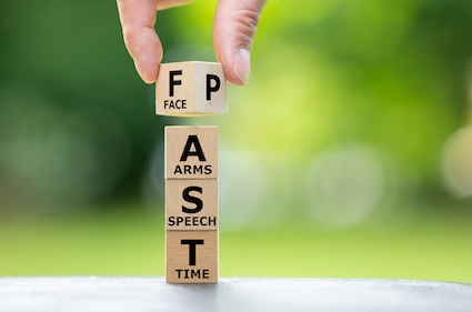 FAST blocks, important letters to remember when dealing with women and strokes.