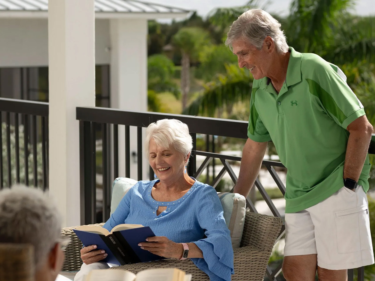 Wellington Bay Senior Couple of Balcony