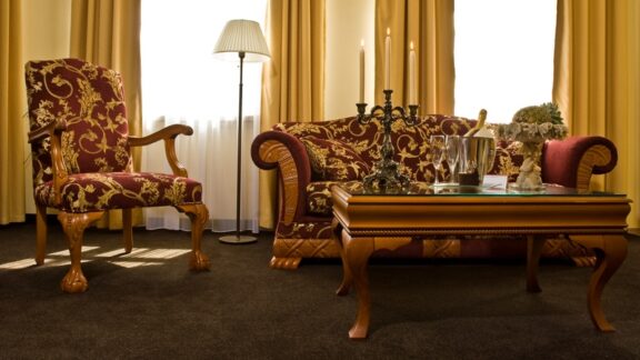 Antique heirlooms in a living room. It can be difficult to know what to do with heirlooms when downsizing.