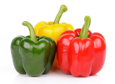 Bell peppers ready for a stuffed pepper casserole recipe.