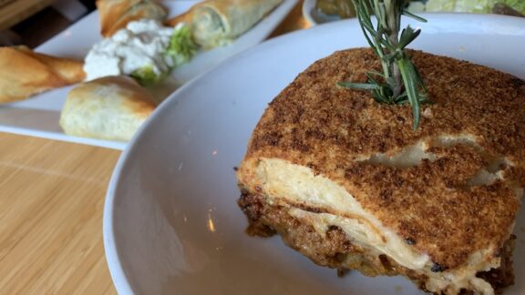 Moussaka from Stella's one of the legendary top spots in the food scene in Richmond, Virginia