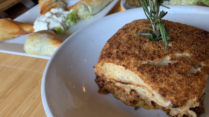 Moussaka from Stella's one of the legendary top spots in the food scene in Richmond, Virginia