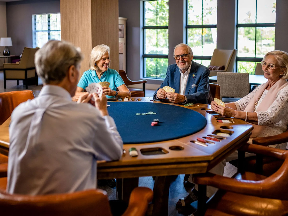 Lisbet at Wellington Bay Friends Playing Cards