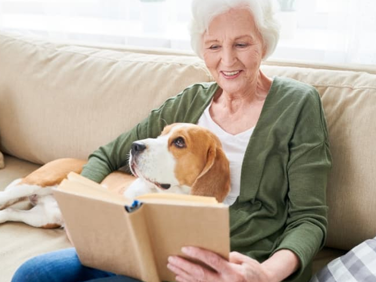 Willows Landing Lady with Dog Reading