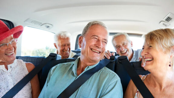 Waters Edge Friends Riding in Van