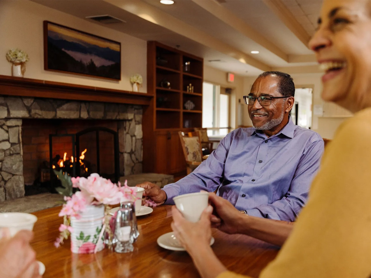 Pisgah Villa Having Coffee