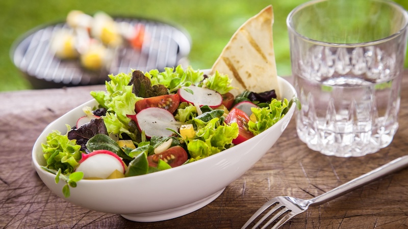 A salad for improved health for someone with chronic kidney disease.