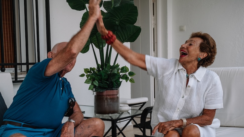 Two happy aging adults, who have learned about ‘Making the Best of What’s Left’