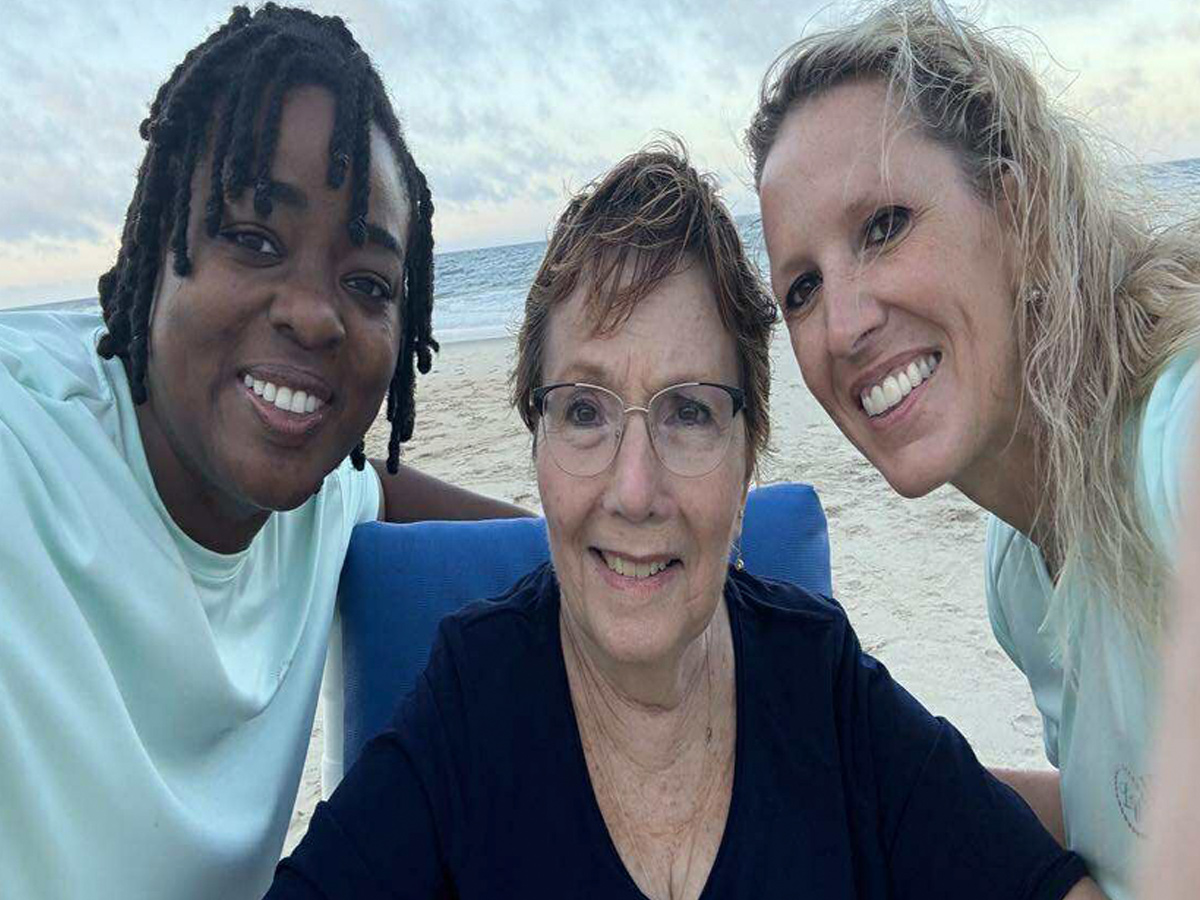 Legacy Wishes Caregivers Enjoying Beach with Senior Lady