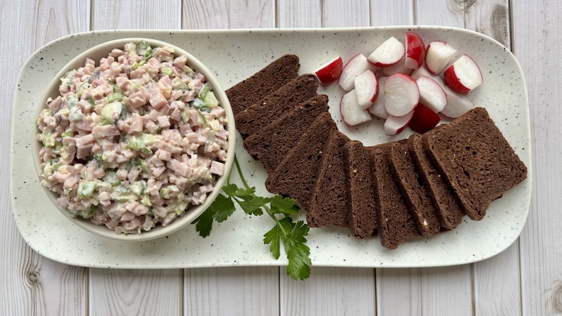 A savory salad made with Easter ham
