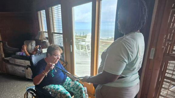 Legacy Wishes Caregiver Physical Therapy with Senior Lady