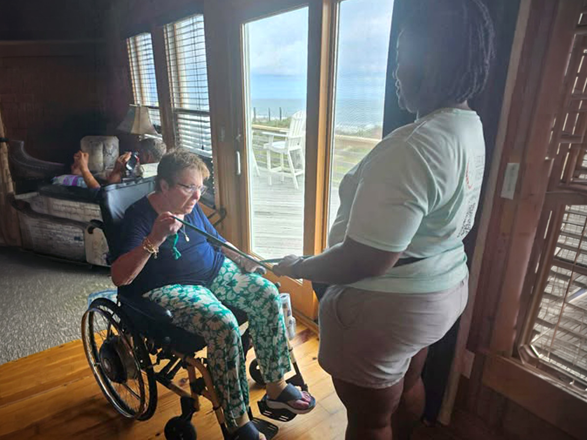 Legacy Wishes Caregiver Physical Therapy with Senior Lady