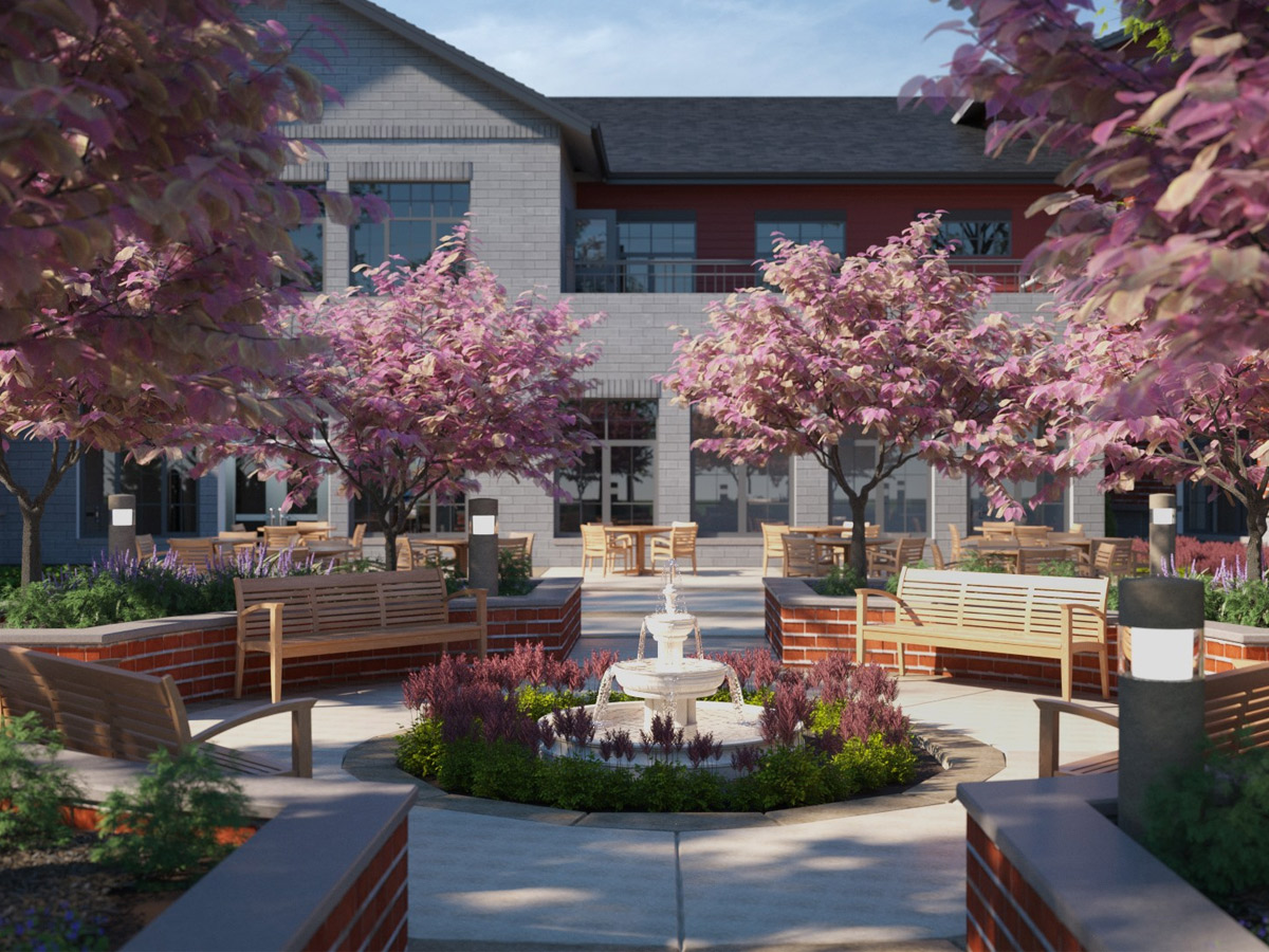 The Barclay at Midlothian Courtyard with Fountain