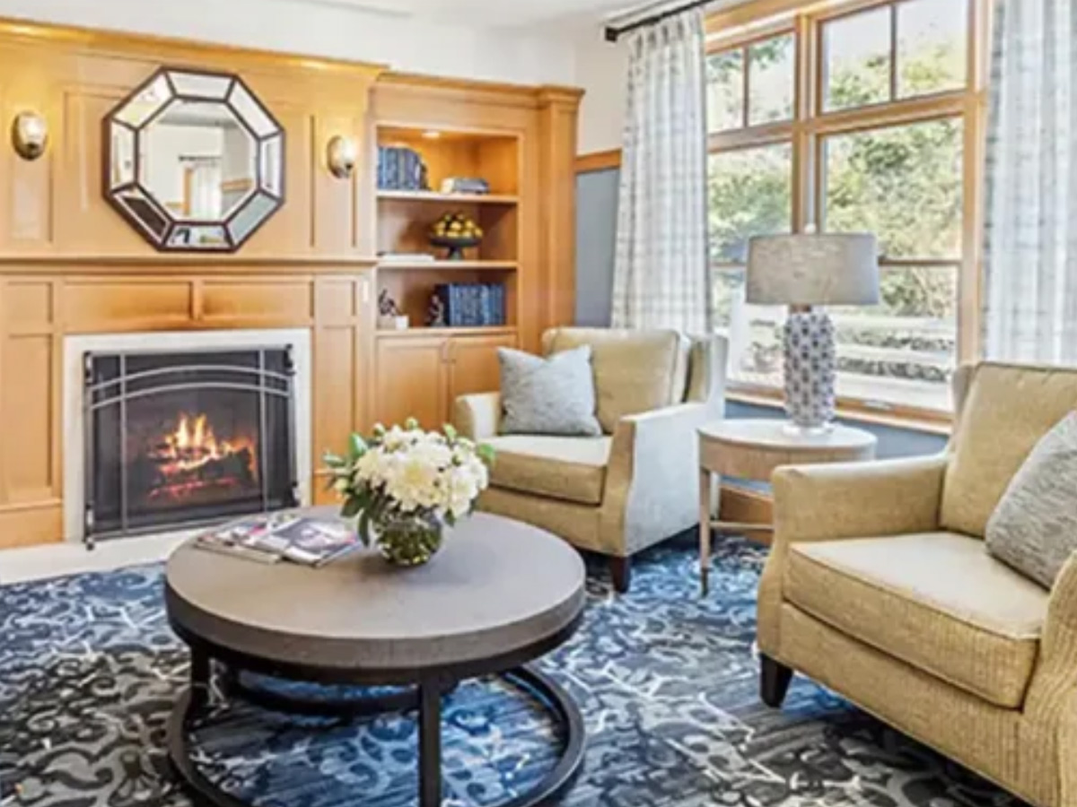 The Gables at Winchester Living Room with Fireplace