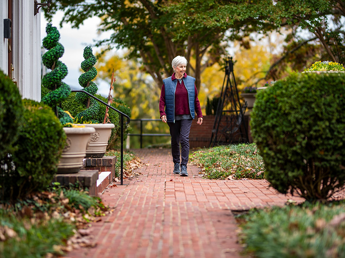 Hermitage Roanoke Lady Walking Outside