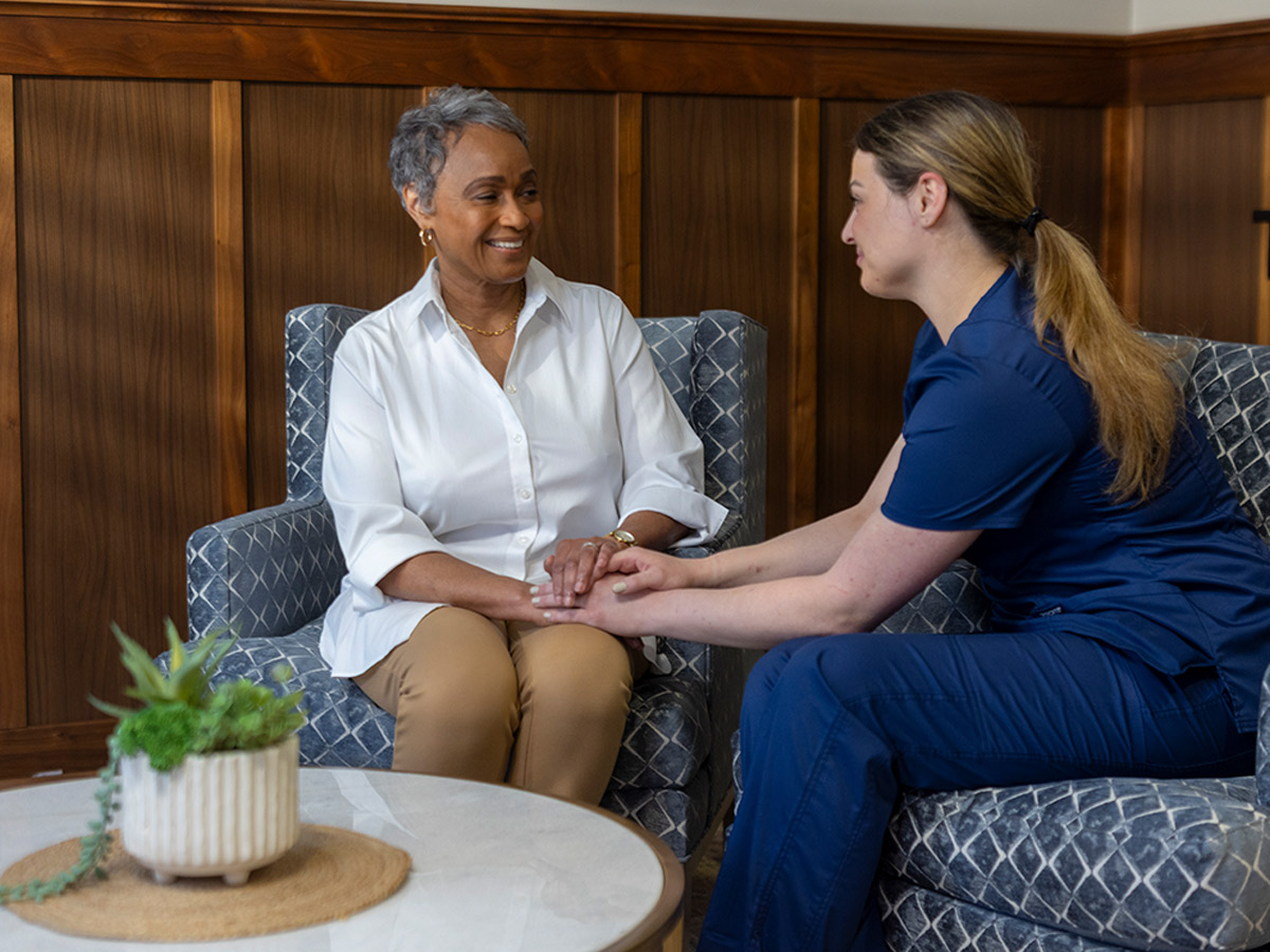 Hermitage Three Chopt Caregiver Holding Hands with Lady