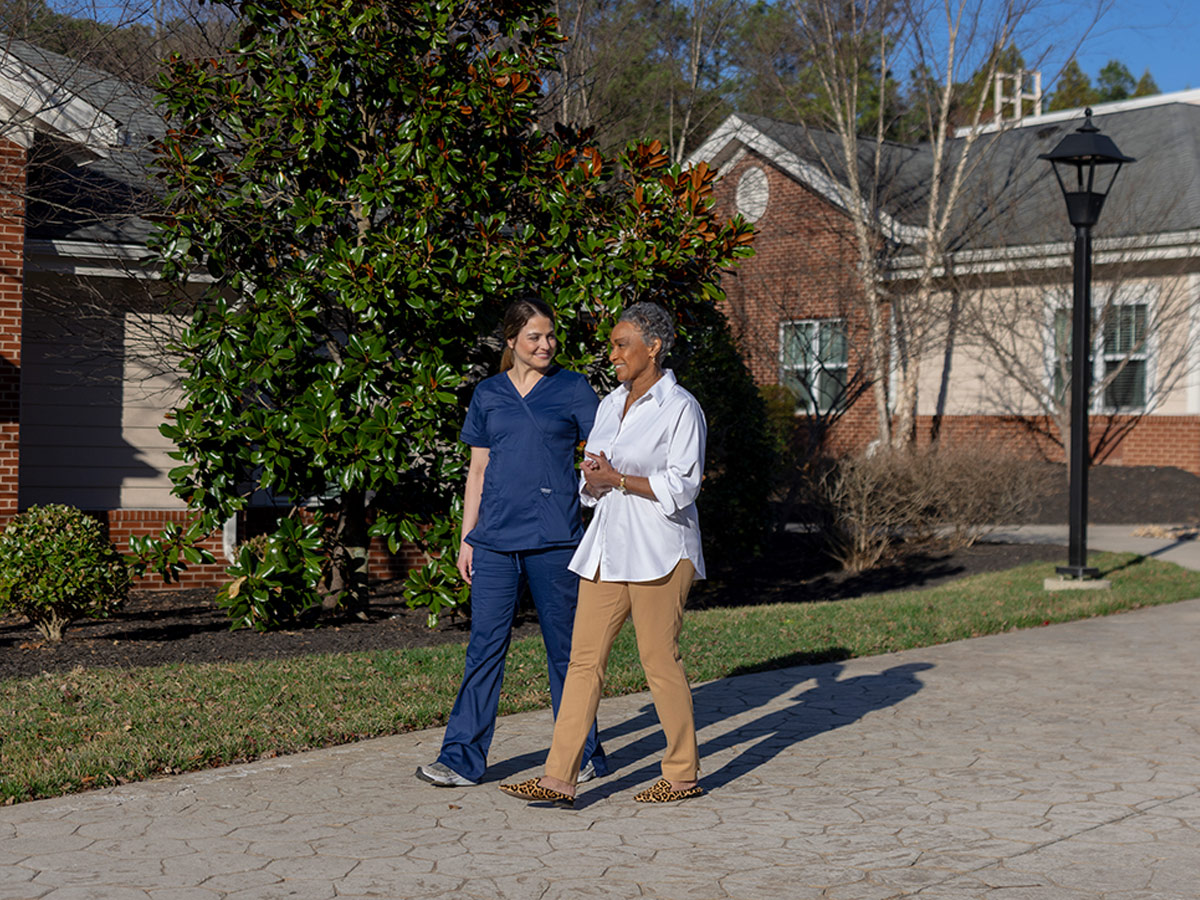 Hermitage Three Chopt Caregiver Walking with Lady