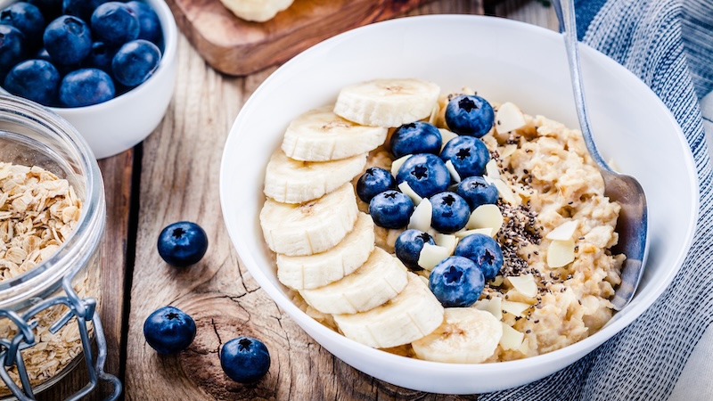 Using blueberries or bananas are great when making oatmeal.