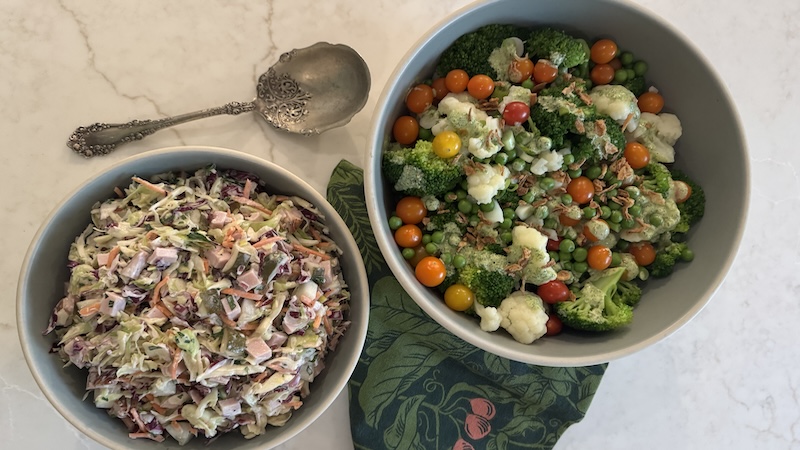 Two summer salads in bowls